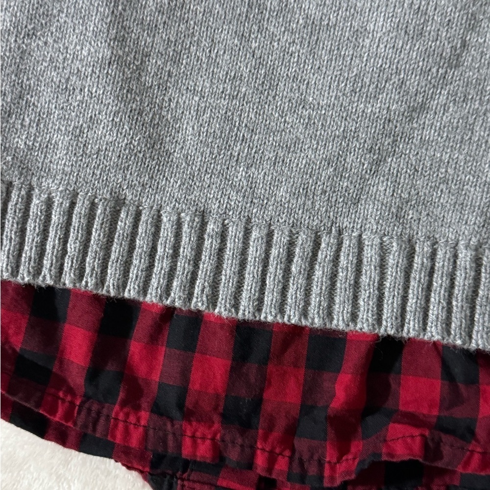 Wonder Nation Gray Bear Sweater with Red Plaid Accents - Picture 11 of 12